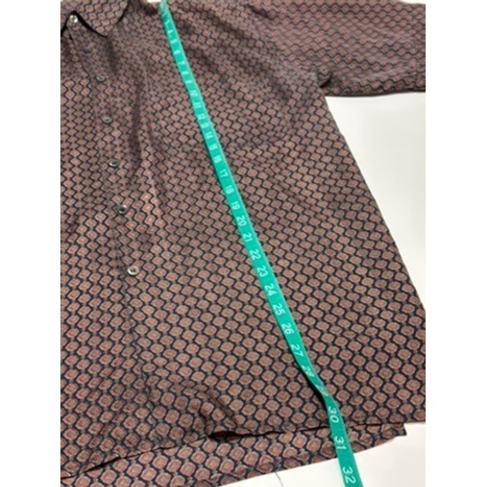 Vtg Robert Stock Mens Silk Short Sleeve Button Down Shirt Geometric Print Size L - Picture 7 of 8